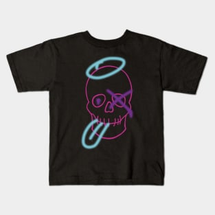 Skull graffiti - Pink, Purple, Blue and Black Kids T-Shirt